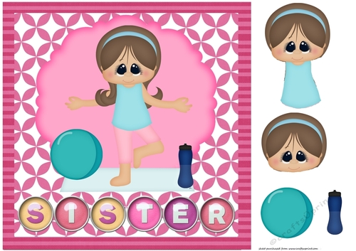 Sister pink yoga card front