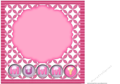 Pink Mummy card front blank
