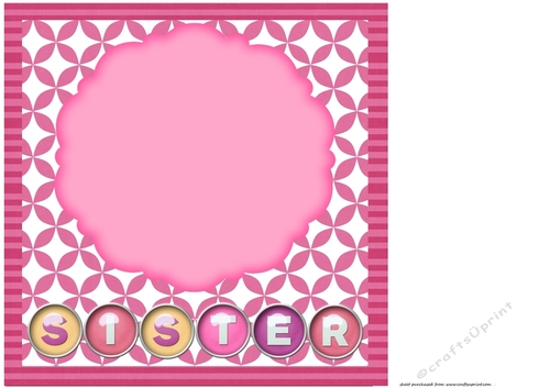 Pink Sister card front blank
