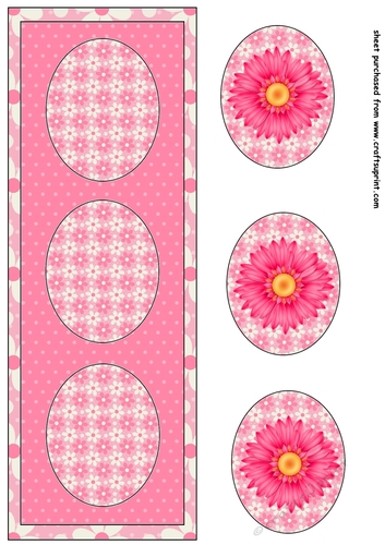 Pink gerbera daisy trio card front