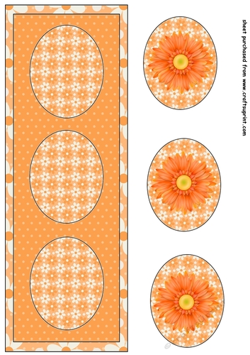 Orange gerbera daisy trio card front