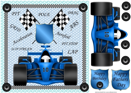 Blue Fathers Day/Birthday  F1 card front