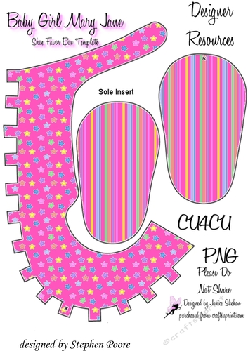 Pink stars and stripes baby shoe