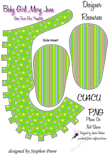 Green stars and stripes baby shoe