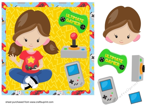 Brown haired girl ultimate gamer card front