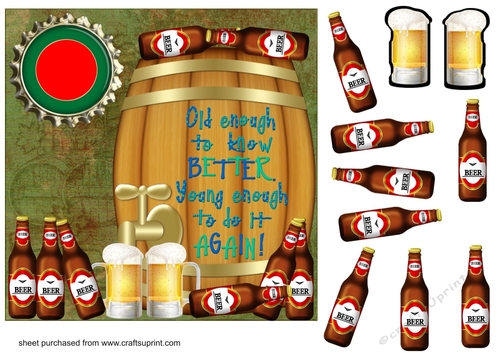 Old enough to know better beer themed card front