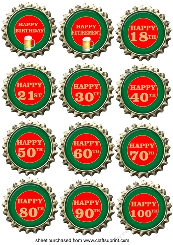 Birthday age beer themed toppers/tags can be used with cup950611_659