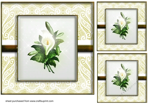 3 Floral lace card fronts/toppers 2