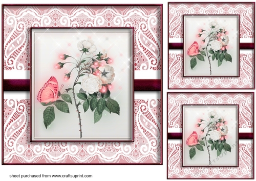3 Floral lace card fronts/toppers 5