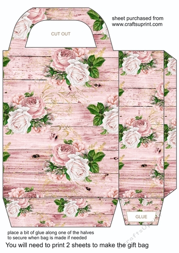 Pink rose gift bag 6