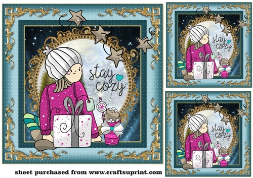 3 Stay cozy card fronts/toppers