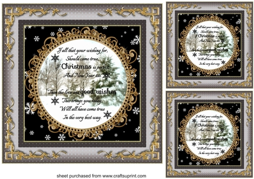 3 Christmas verse card fronts/toppers