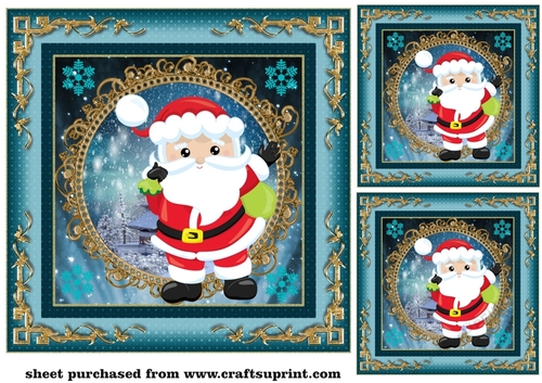 3 Santa card fronts/toppers