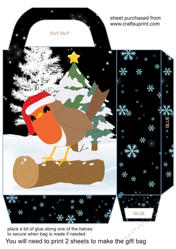 Christmas robin gift bag 1