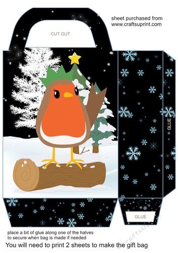 Christmas robin gift bag 3