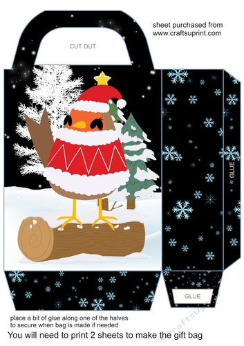 Christmas robin gift bag 4