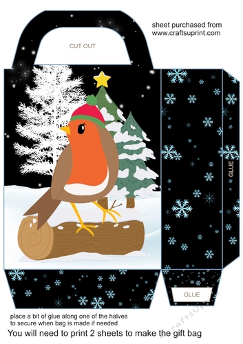 Christmas robin gift bag 5