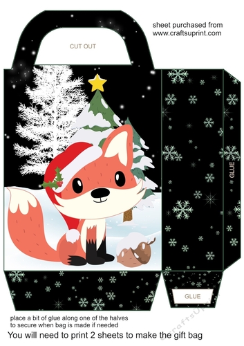 Christmas woodland animals gift bag 3