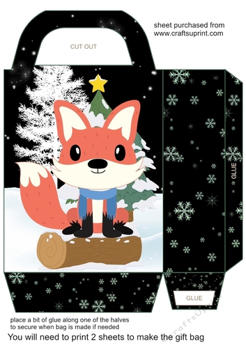 Christmas woodland animals gift bag 4