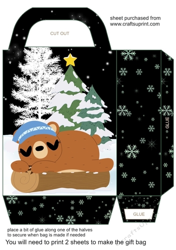 Christmas woodland animals gift bag 6