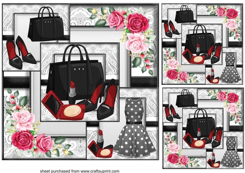 3 Black all about the fashion card fronts/toppers
