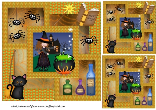 3 Witch all about Halloween card fronts/toppers 1