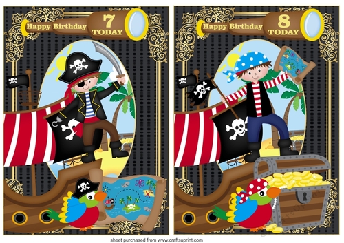 Age 7/8 Pirate Birthday card fronts