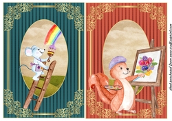 2 forest animal artist card fronts 2