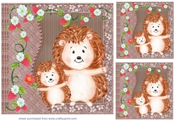 3 Hedgehog card fronts/toppers