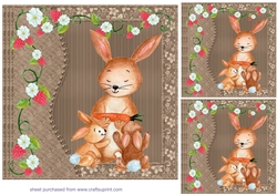 3 Rabbit card fronts/toppers
