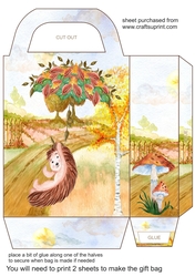 Autumn hedgehogs gift bag 1