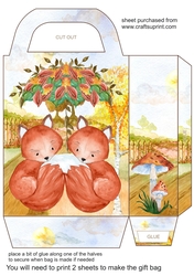 Autumn foxes gift bag 1