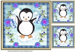 3 Arctic friends Christmas card front/toppers 2
