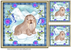 3 Arctic friends Christmas card front/toppers 5