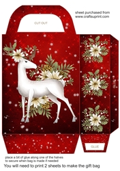White Christmas buck gift bag (red) 2