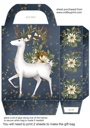 White Christmas buck gift bag (blue) 1