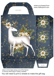 White Christmas buck gift bag (blue) 2