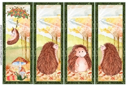 4 Autumn hedgehog toppers/bookmarks