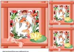3 Koi carp card fronts/toppers 1
