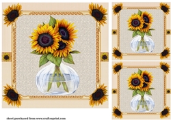 3 Sunflower card fronts/toppers 1