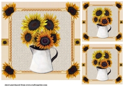 3 Sunflower card fronts/toppers 2