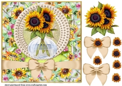 Framed sunflowers card front 1
