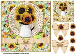 Framed sunflowers card front 2