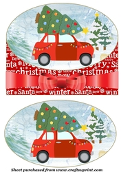 Red Christmas car card front 2