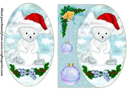 Polar bear Christmas card front