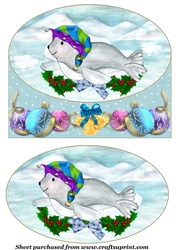 Polar Sealion Christmas card front