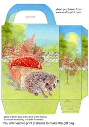Cute floral hedgehog gift bag 1