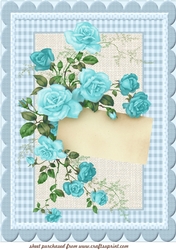 Blue large roses topper