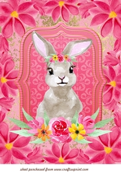 Large floral bunny topper