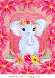 Large floral elephant topper